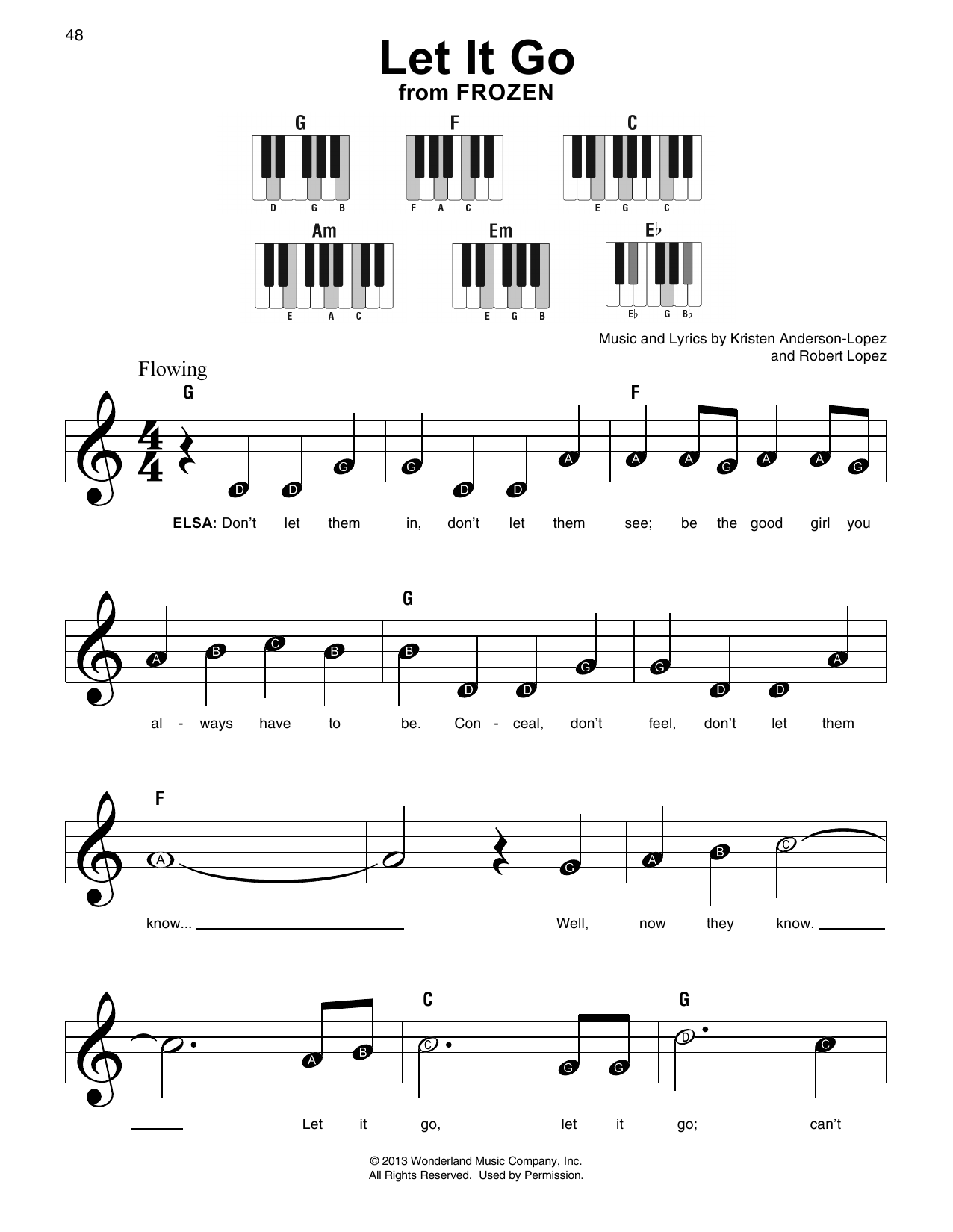 Let It Go from Frozen By Idina Menzel Sheet Music For Super Easy Piano At Sheet Music Direct Let It Go from Frozen By Idina Menzel Sheet Music For Super Easy Piano At Sheet Music Direct