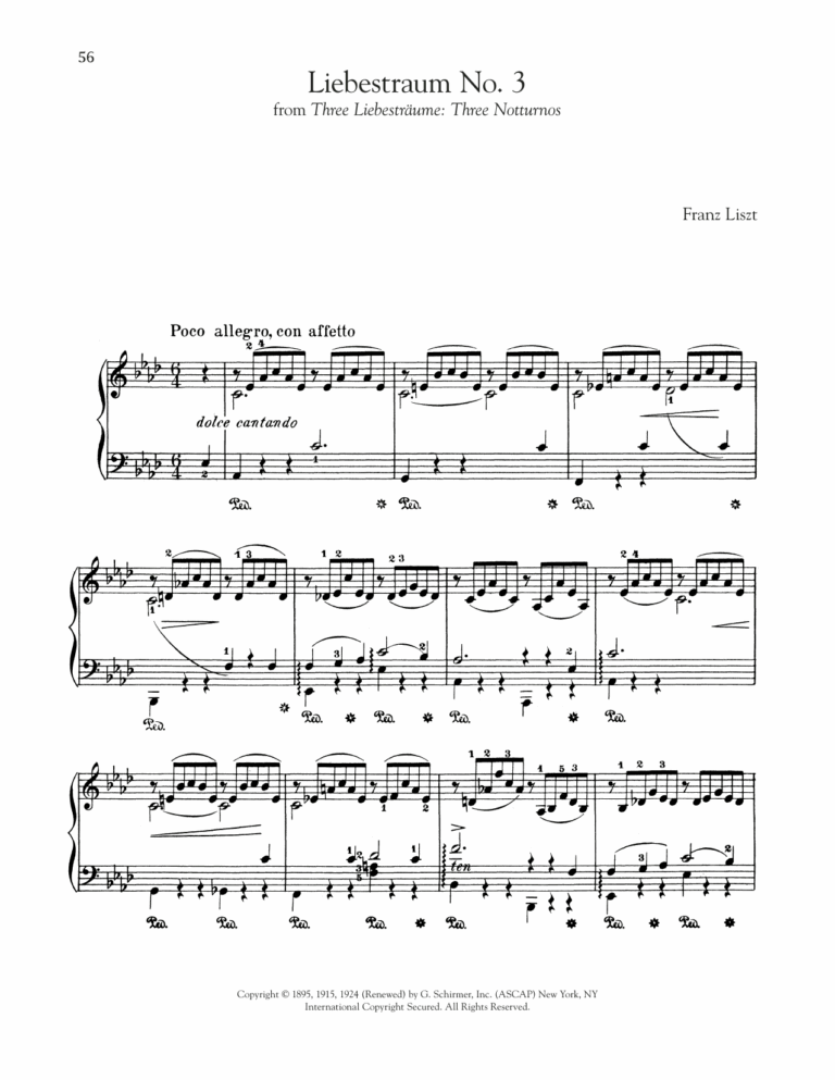 Liebestraum No 3 By Franz Liszt Sheet Music For Piano Solo At Sheet Music Direct