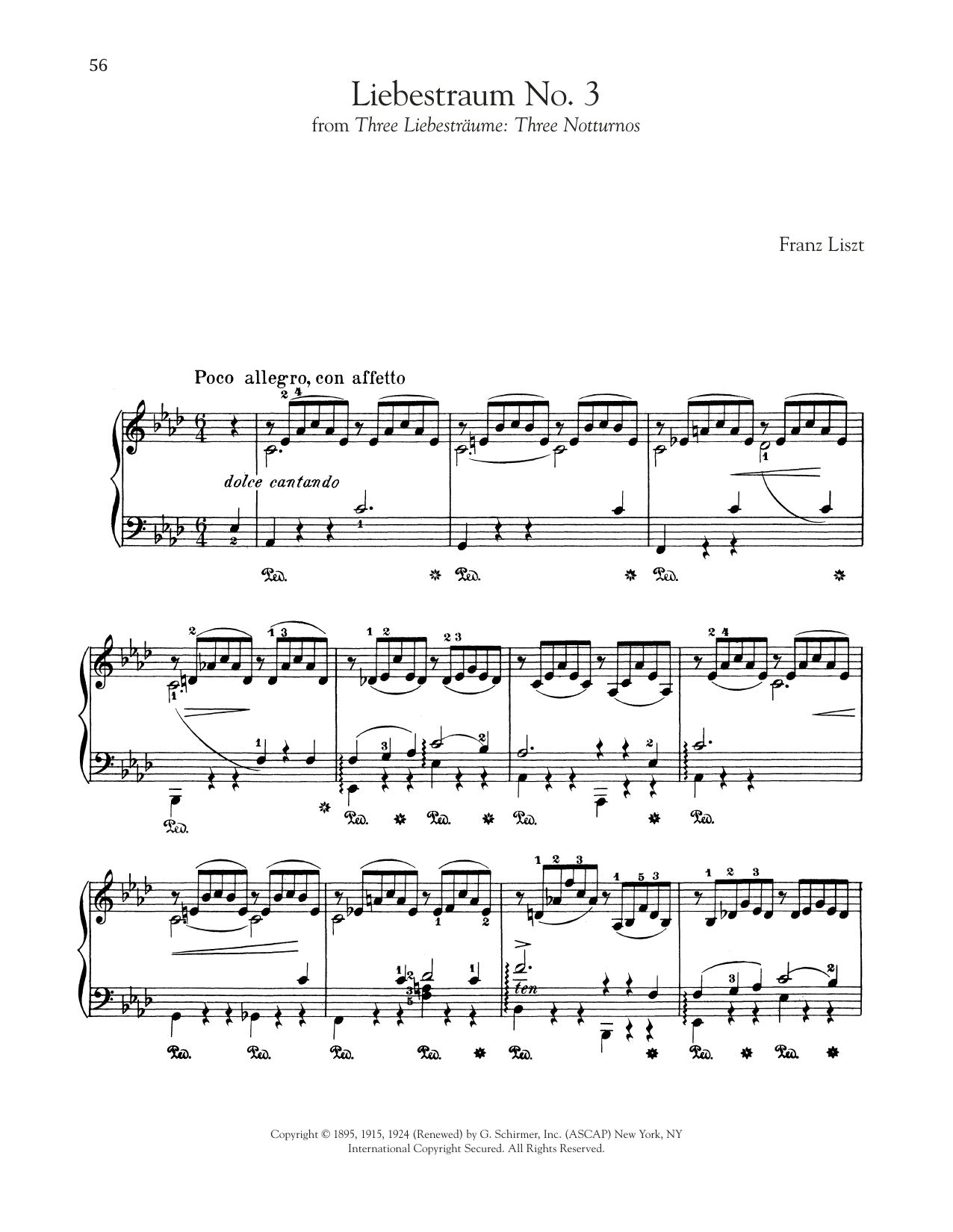 Liebestraum No 3 By Franz Liszt Sheet Music For Piano Solo At Sheet Music Direct