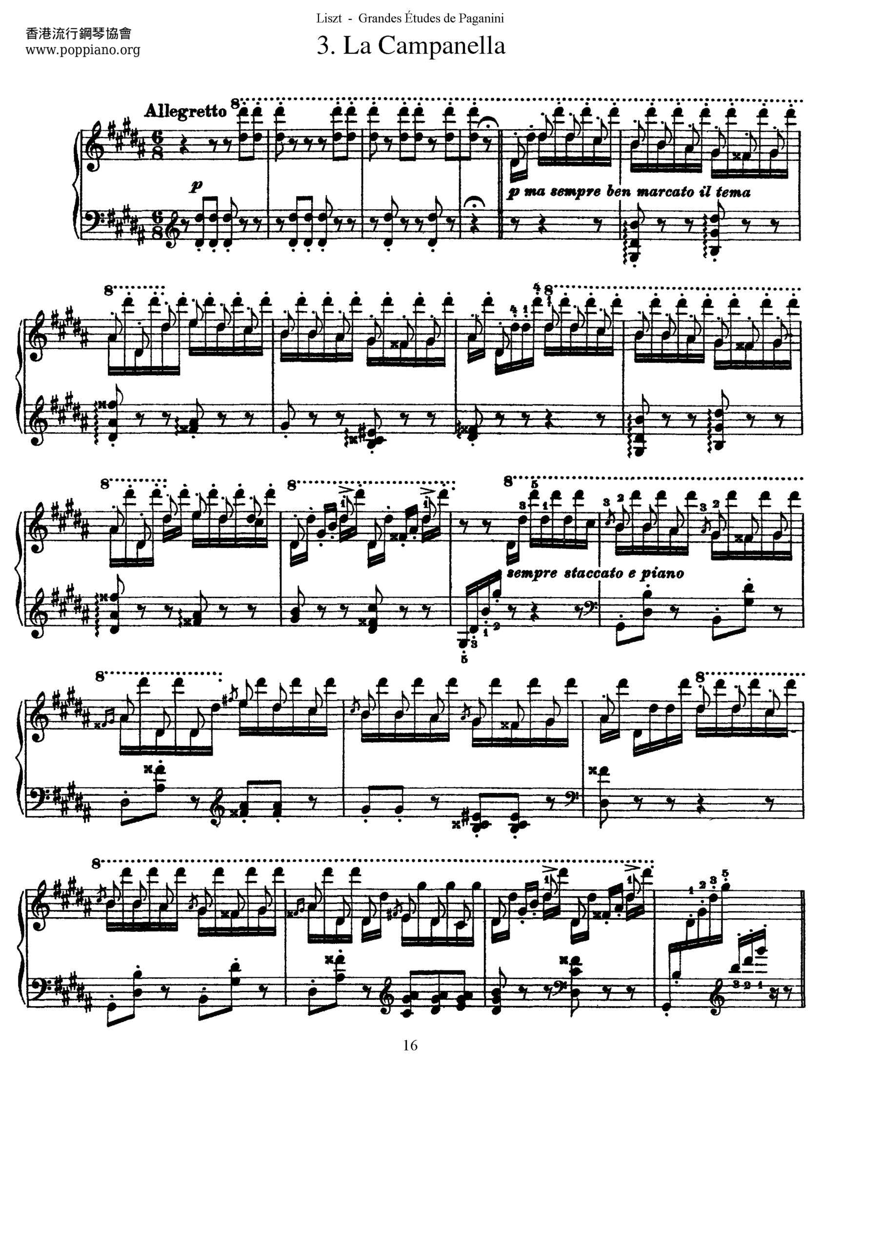Liszt La Campanella In G Sharp Minor From Grandes tudes De Paganini S 141 3 Sheet Music Pdf Free Score Download Liszt La Campanella In G Sharp Minor From Grandes tudes De Paganini S 141 3 Sheet Music Pdf Free Score Download