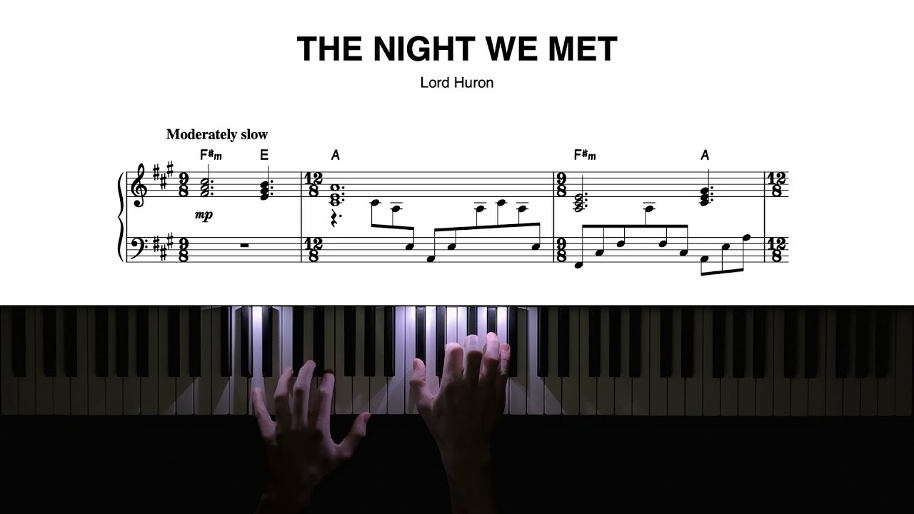Lord Huron The Night We Met Piano Arrangement YouTube