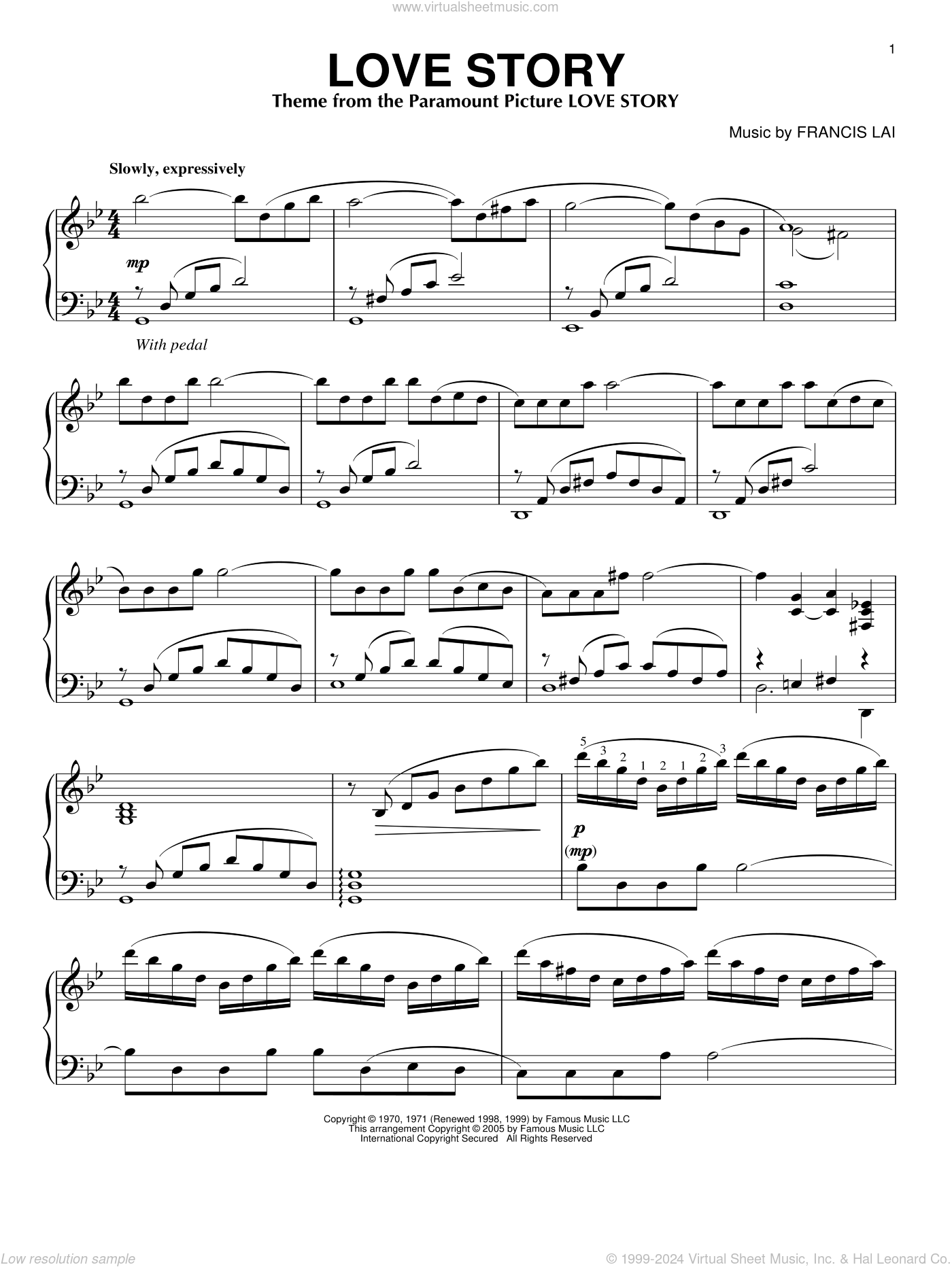 Love Story intermediate Sheet Music For Piano Solo PDF Love Story intermediate Sheet Music For Piano Solo PDF