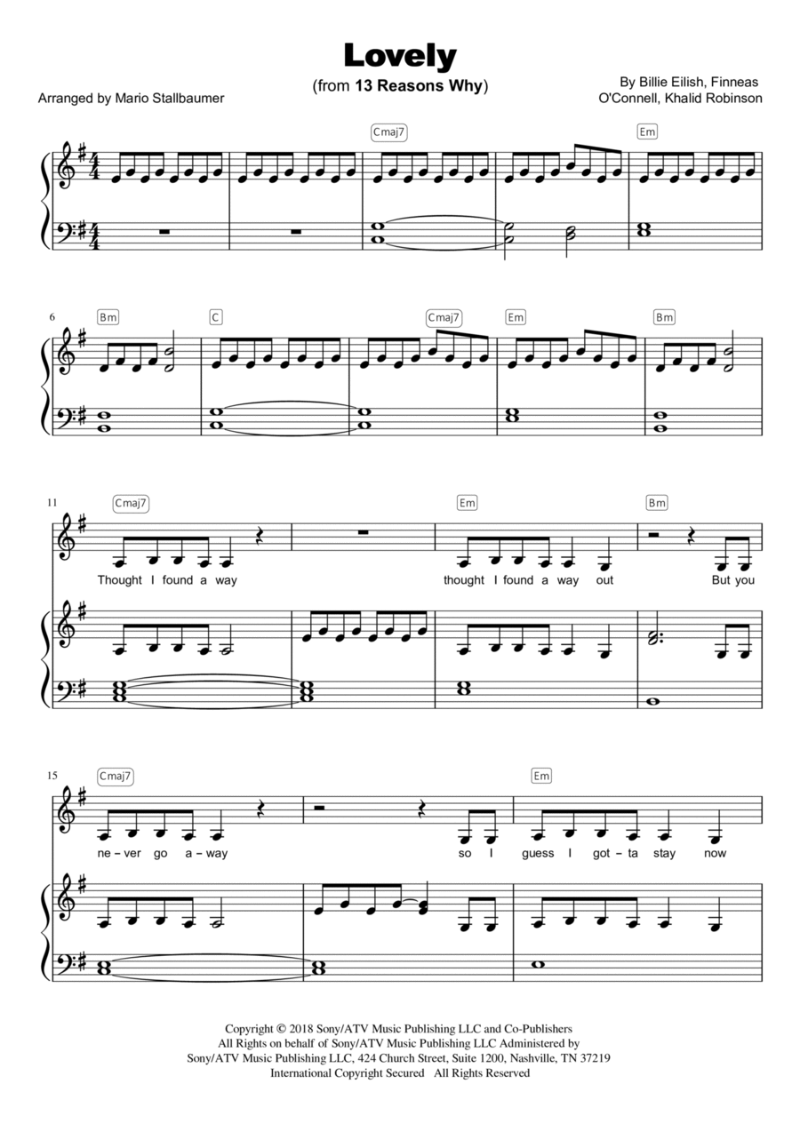 lovely piano sheet music