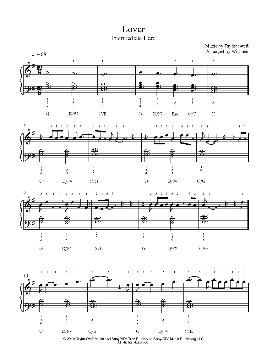 taylor swift on piano sheet music