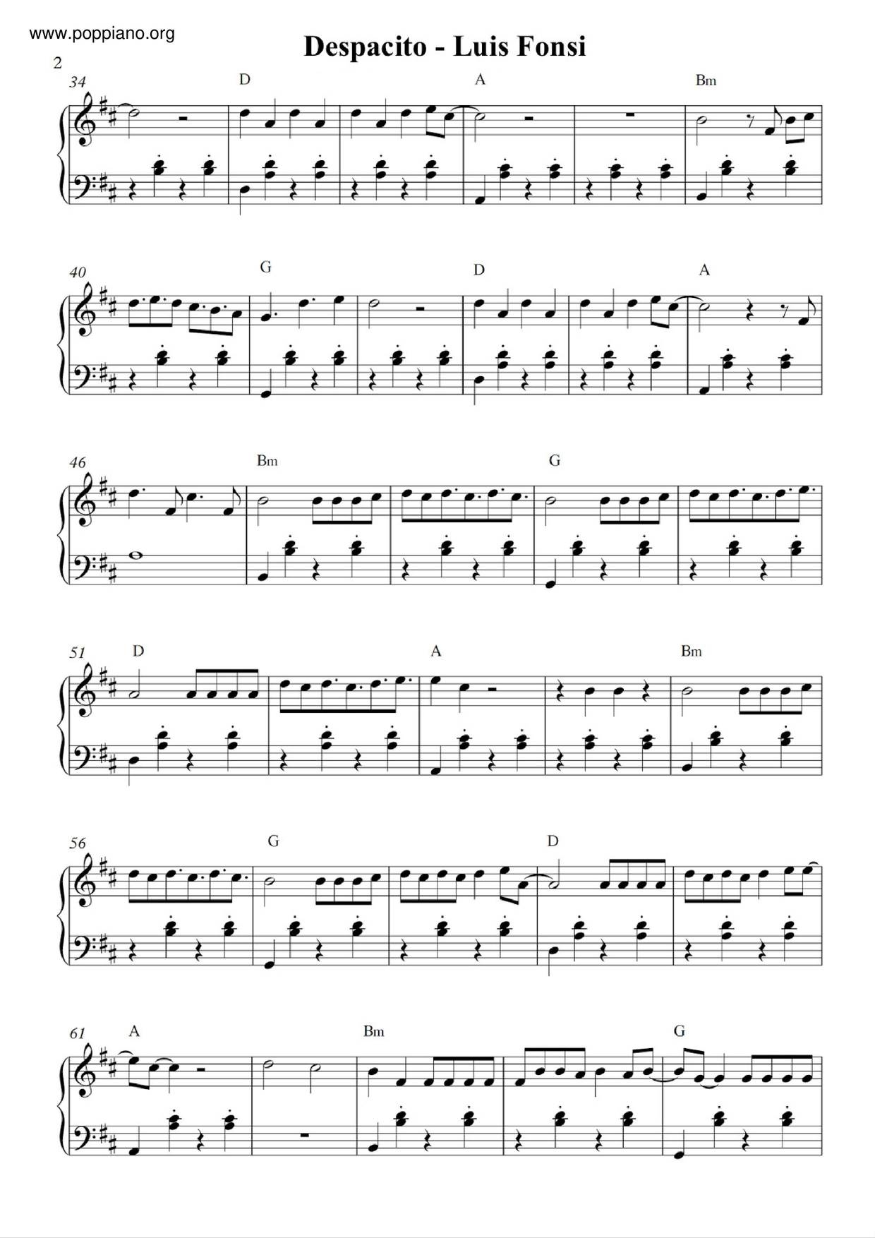 Luis Fonsi Daddy Yankee Despacito Sheet Music Pdf Free Score Download 