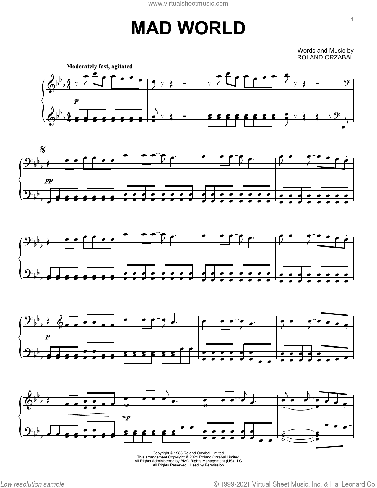 Mad World Classical Version Sheet Music For Piano Solo PDF Mad World Classical Version Sheet Music For Piano Solo PDF