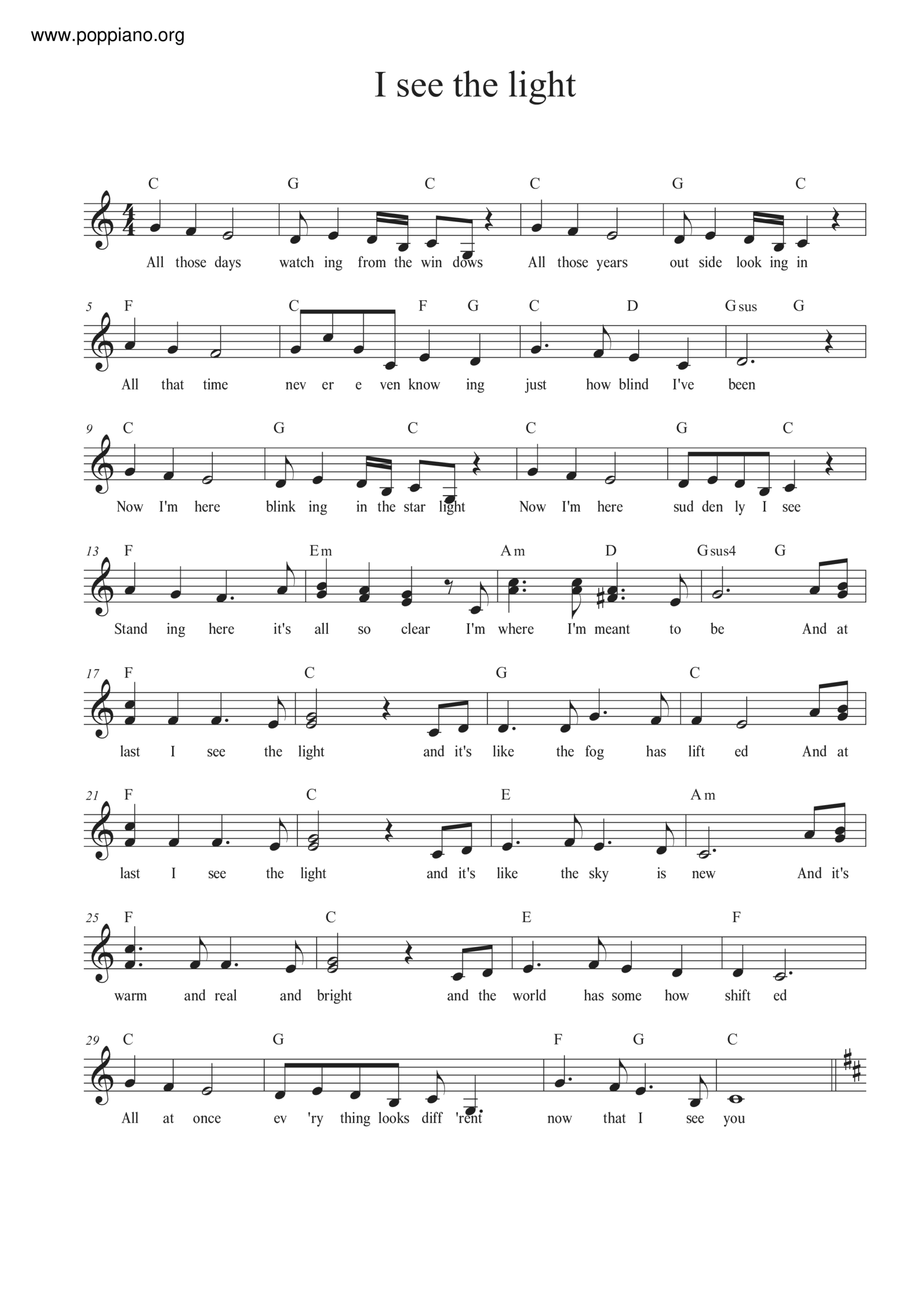  Mandy Moore I See The Light From Tangled Sheet Music Pdf Free Score Download 