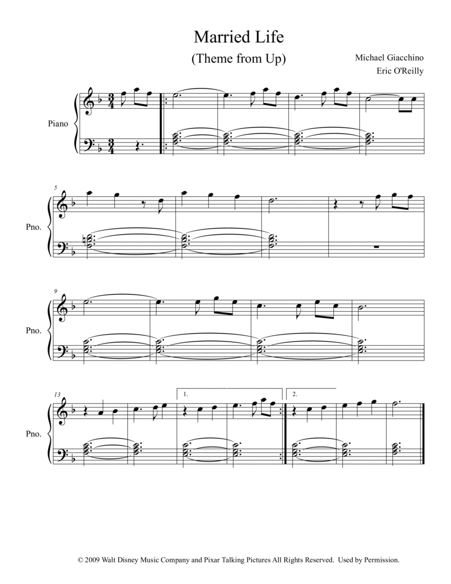 Married Life By Michael Giacchino Easy Piano Piano Solo Digital Sheet Music Sheet Music Plus Married Life By Michael Giacchino Easy Piano Piano Solo Digital Sheet Music Sheet Music Plus
