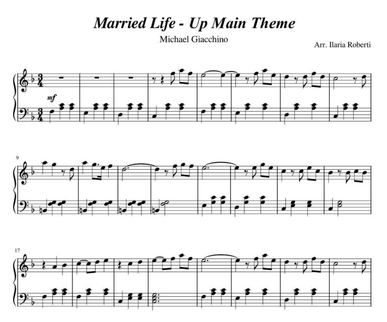 Married Life from Up Easy Piano Sheet Music Digital Downloadable Musical Sheet Intermediate Songs PDF MP3 Etsy