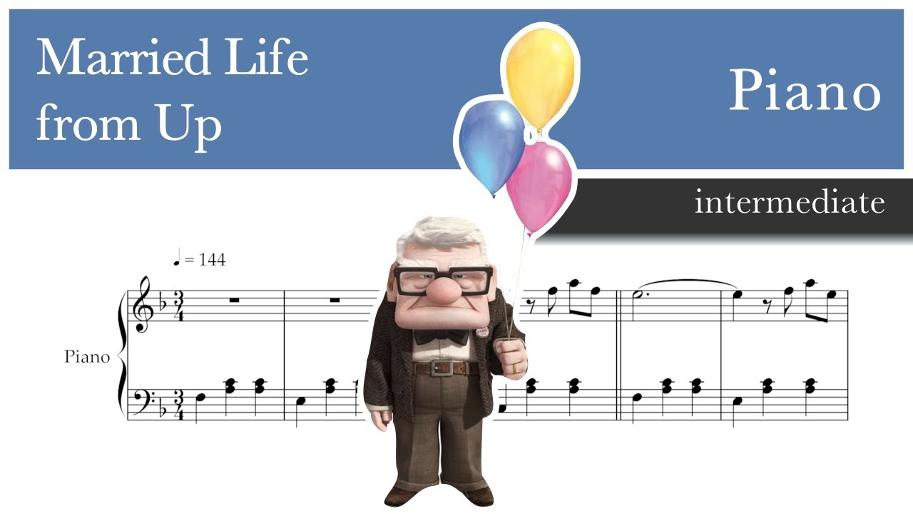 Married Life From Up Piano Sheet Music intermediate YouTube