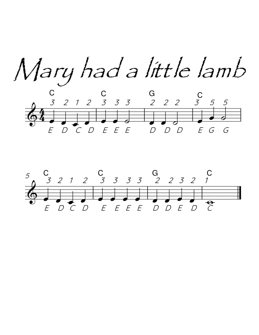 Mary Had A Little Lamb Piano Method Easy Piano Digital Sheet Music Sheet Music Plus