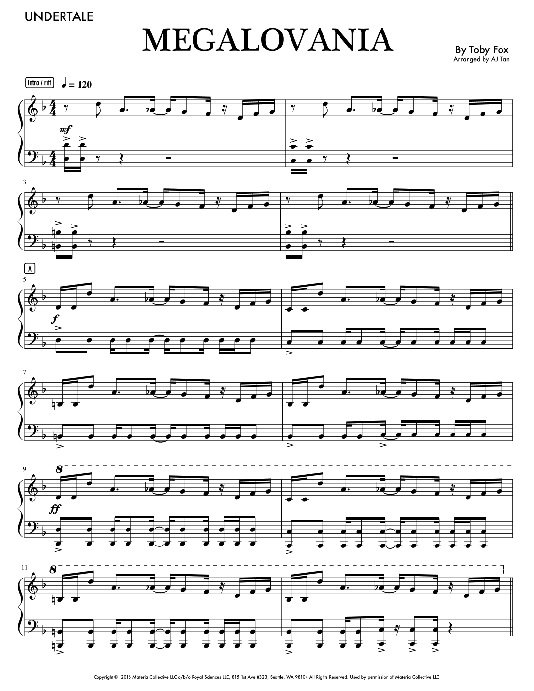 undertale piano sheet music