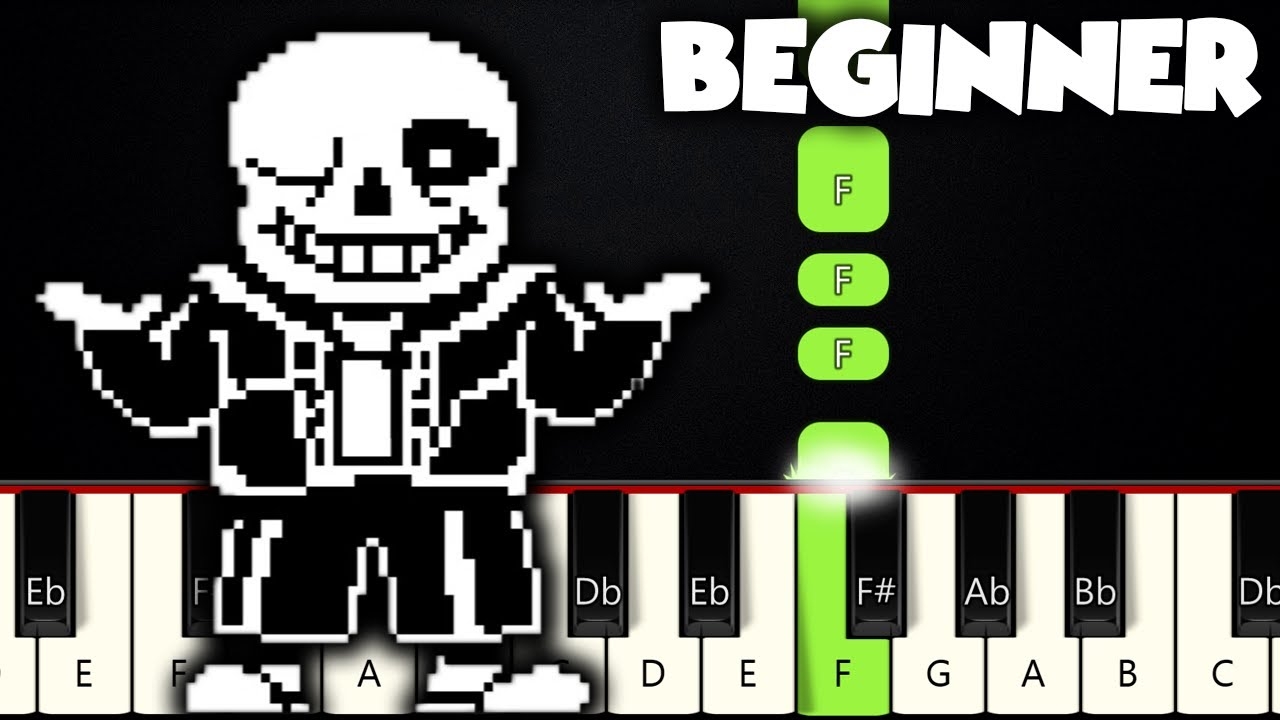 Megalovania Undertale BEGINNER PIANO TUTORIAL SHEET MUSIC By Betacustic YouTube