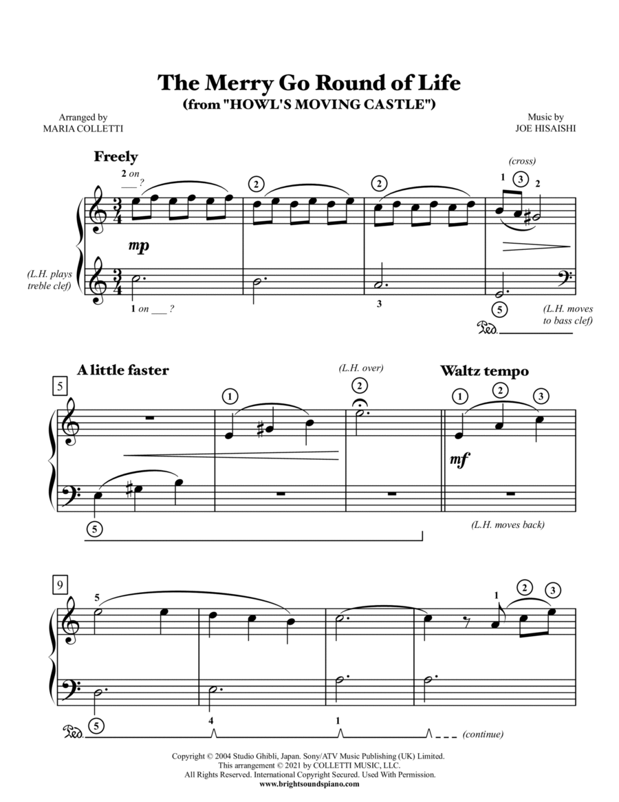 Merry go round Of Life By Joe Hisaishi Easy Piano Digital Sheet Music Sheet Music Plus