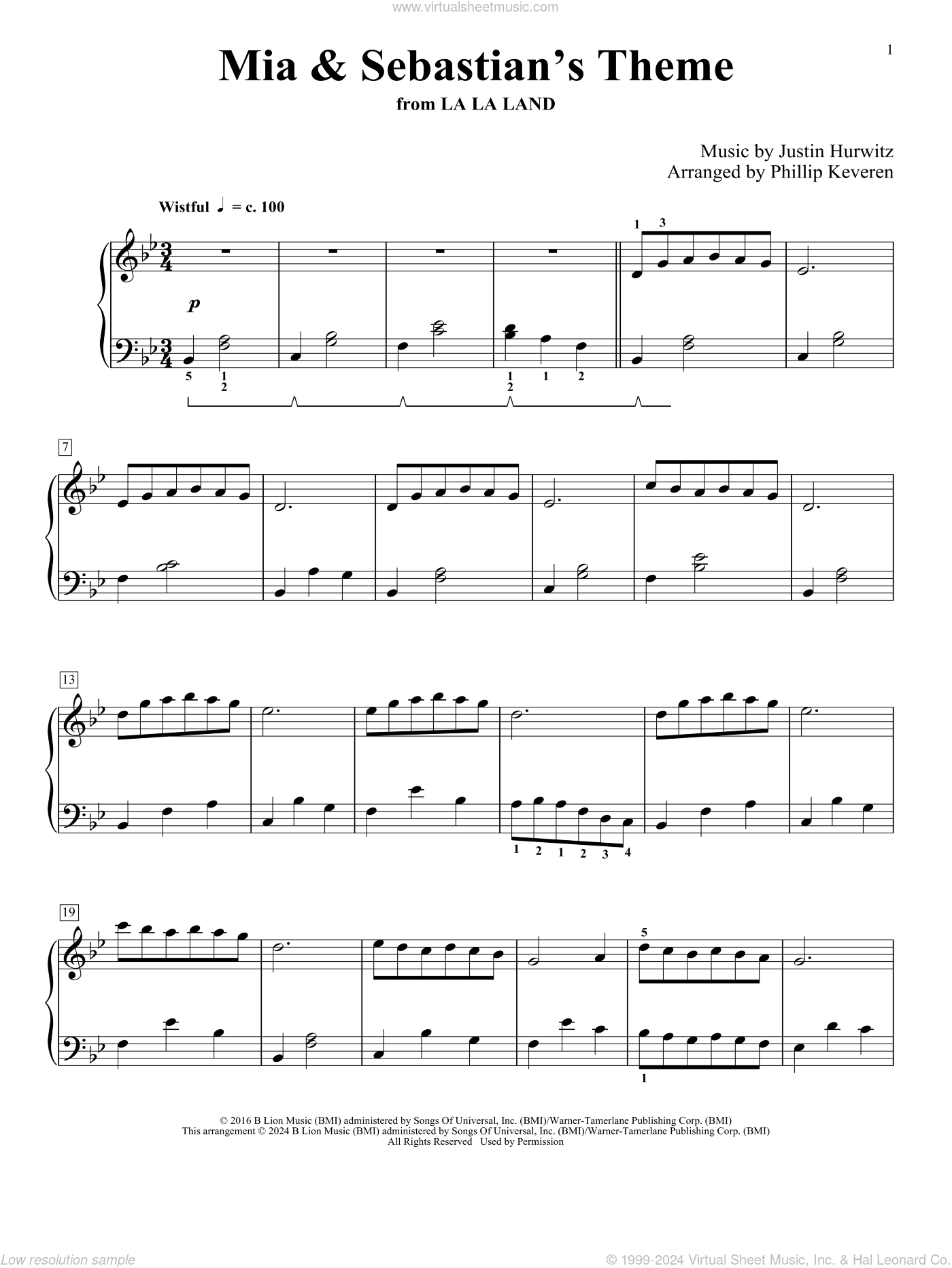 Mia And Sebastian s Theme from La La Land arr Phillip Keveren Sheet Music intermediate For Piano Solo Mia And Sebastian s Theme from La La Land arr Phillip Keveren Sheet Music intermediate For Piano Solo