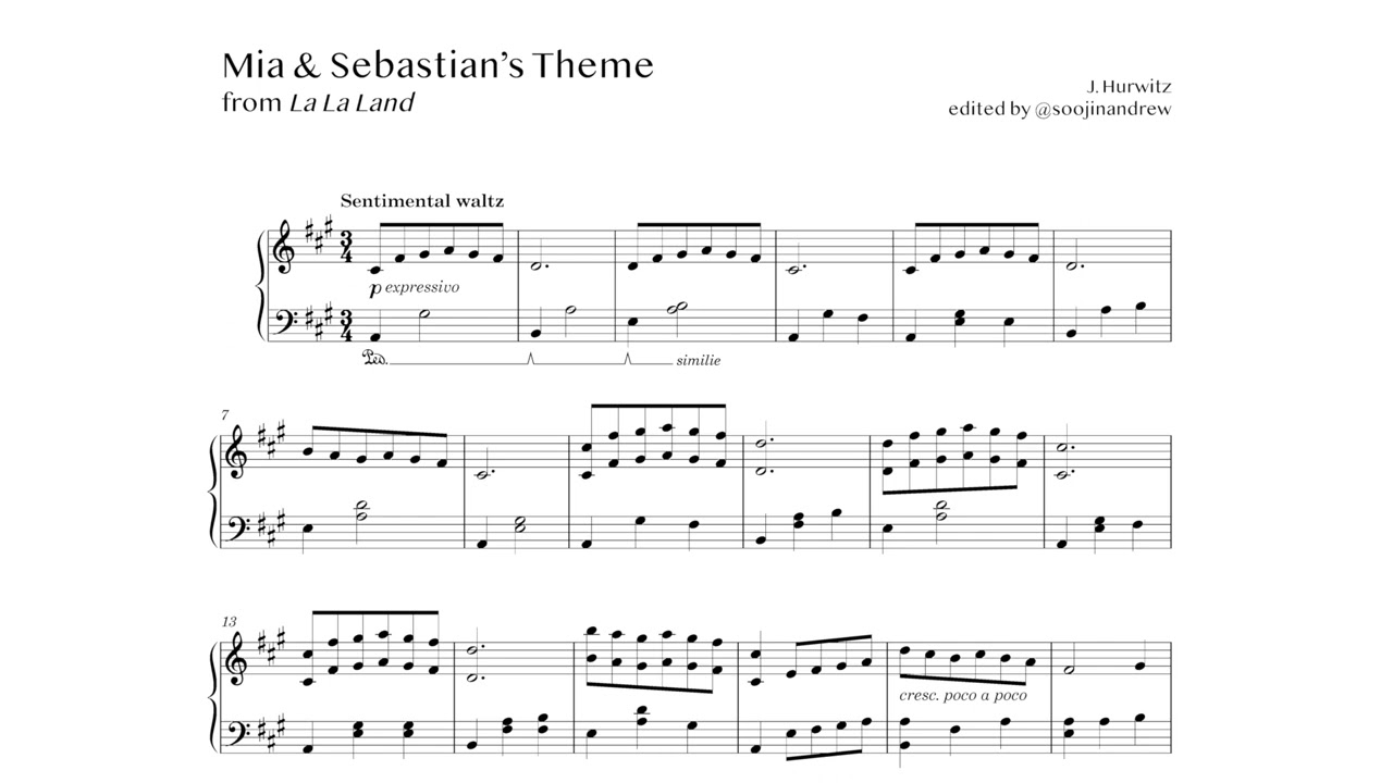 mia sebastian theme piano sheet music mia sebastian theme piano sheet music
