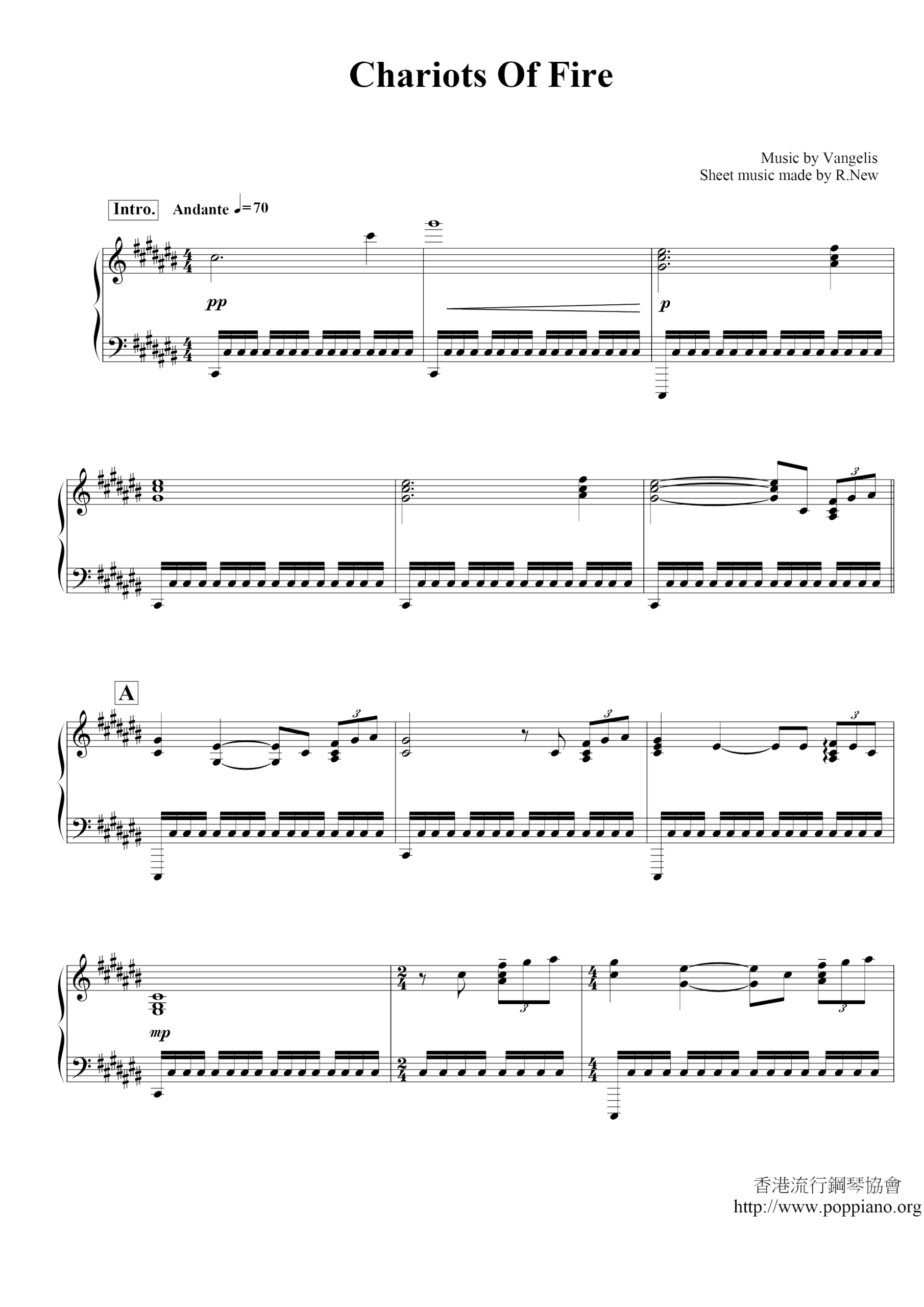  Movie Soundtrack Chariots Of Fire Sheet Music Pdf Free Score Download 