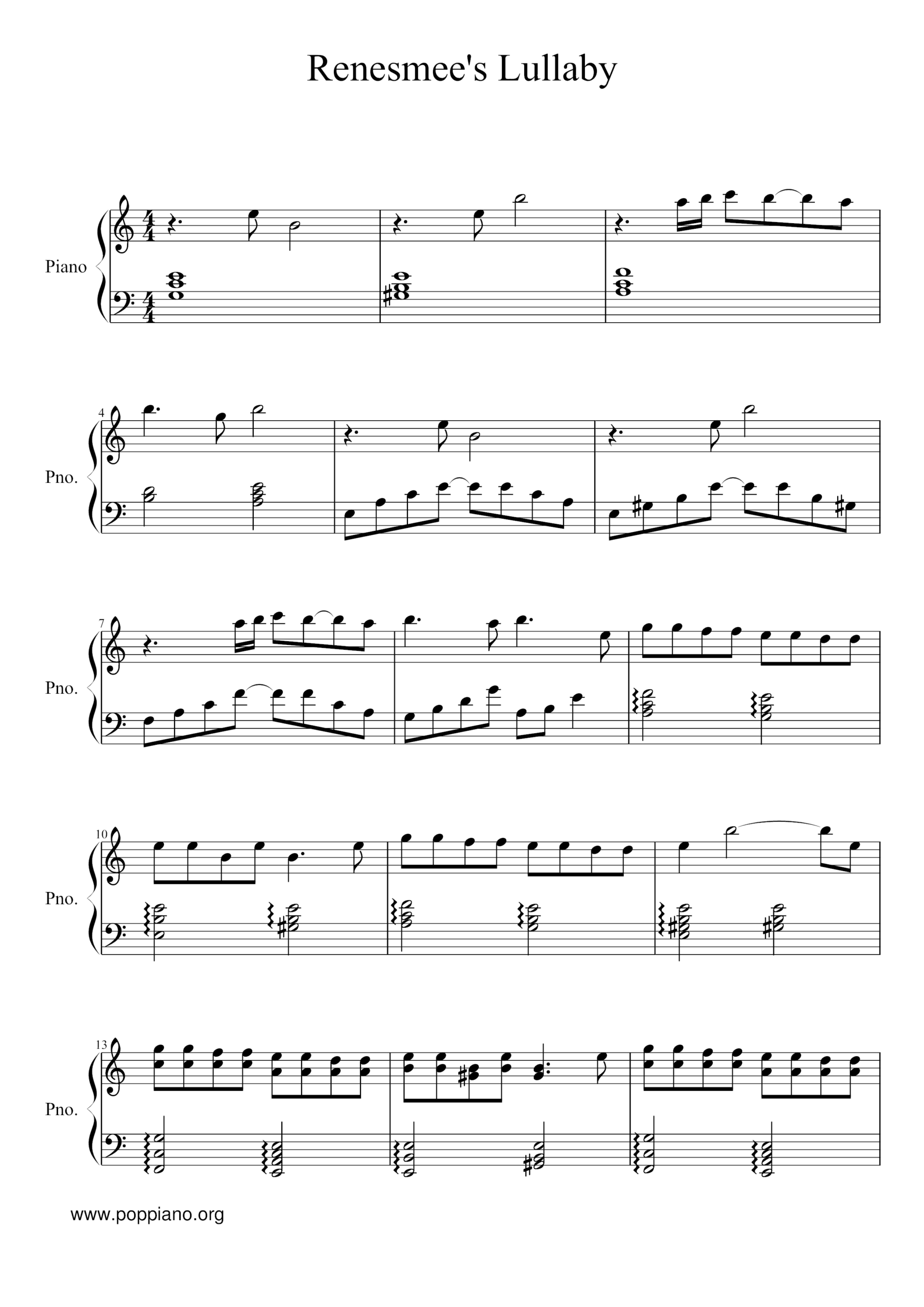 twilight piano sheet music