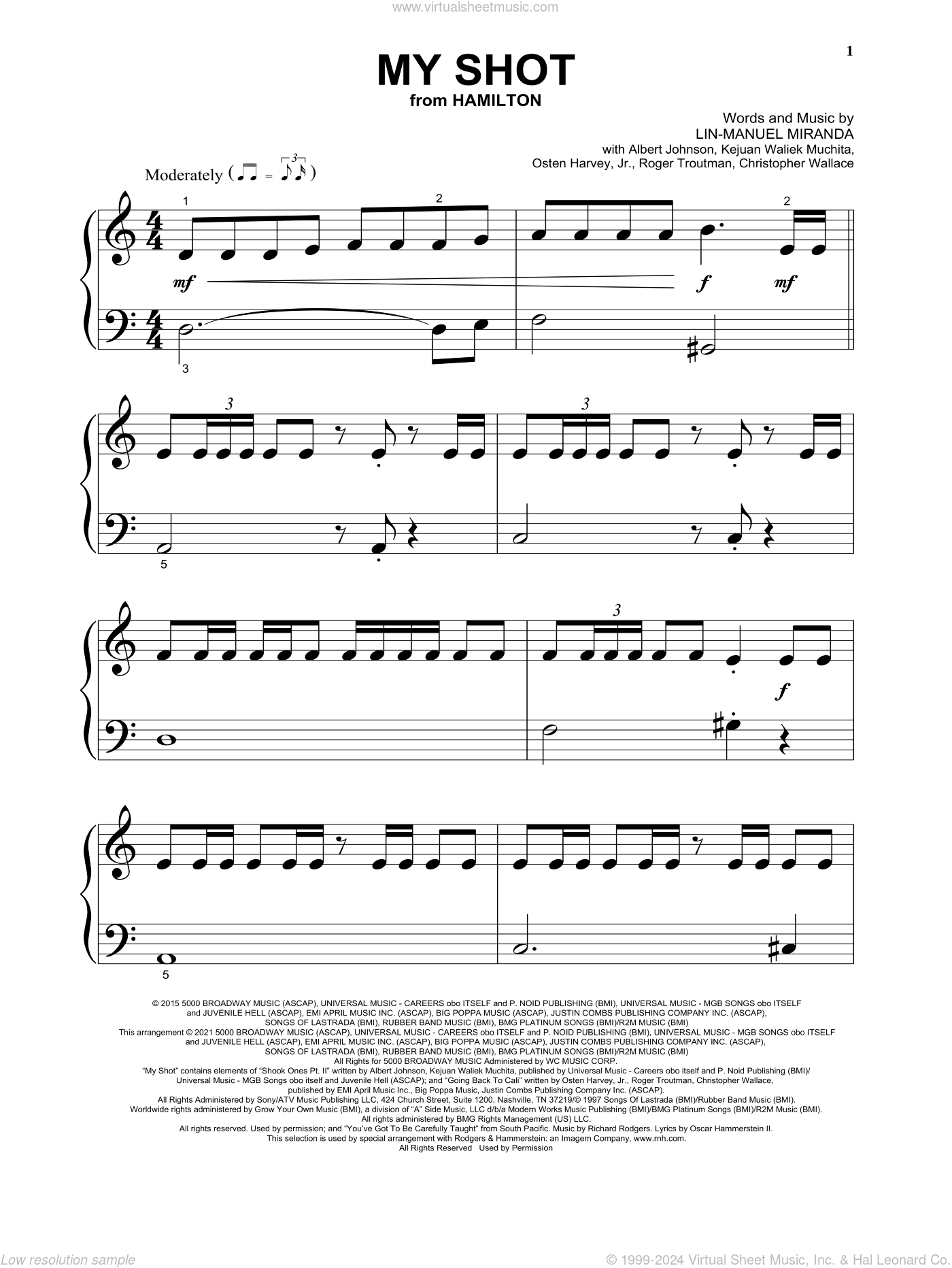 My Shot from Hamilton beginner Sheet Music For Piano Solo My Shot from Hamilton beginner Sheet Music For Piano Solo