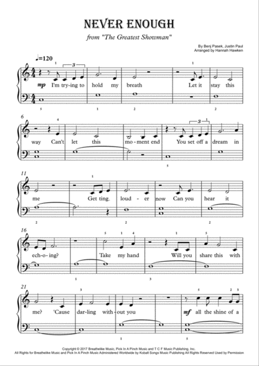 Never Enough By Justin Paul Easy Piano Digital Sheet Music Sheet Music Plus Never Enough By Justin Paul Easy Piano Digital Sheet Music Sheet Music Plus