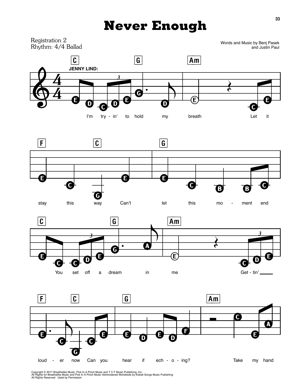 Never Enough from The Greatest Showman By Pasek Paul Sheet Music For E Z Play Today At Sheet Music Direct Never Enough from The Greatest Showman By Pasek Paul Sheet Music For E Z Play Today At Sheet Music Direct