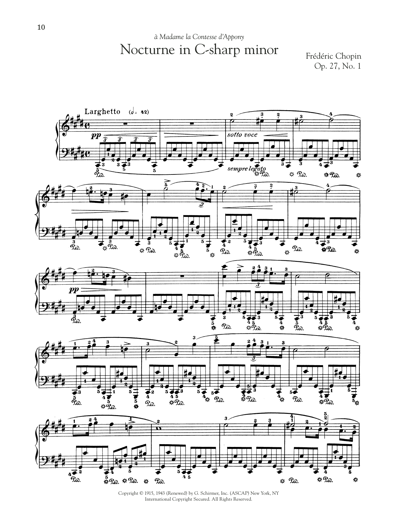 Nocturne Op 27 No 1 By Fr d ric Chopin Sheet Music For Piano Solo At Sheet Music Direct