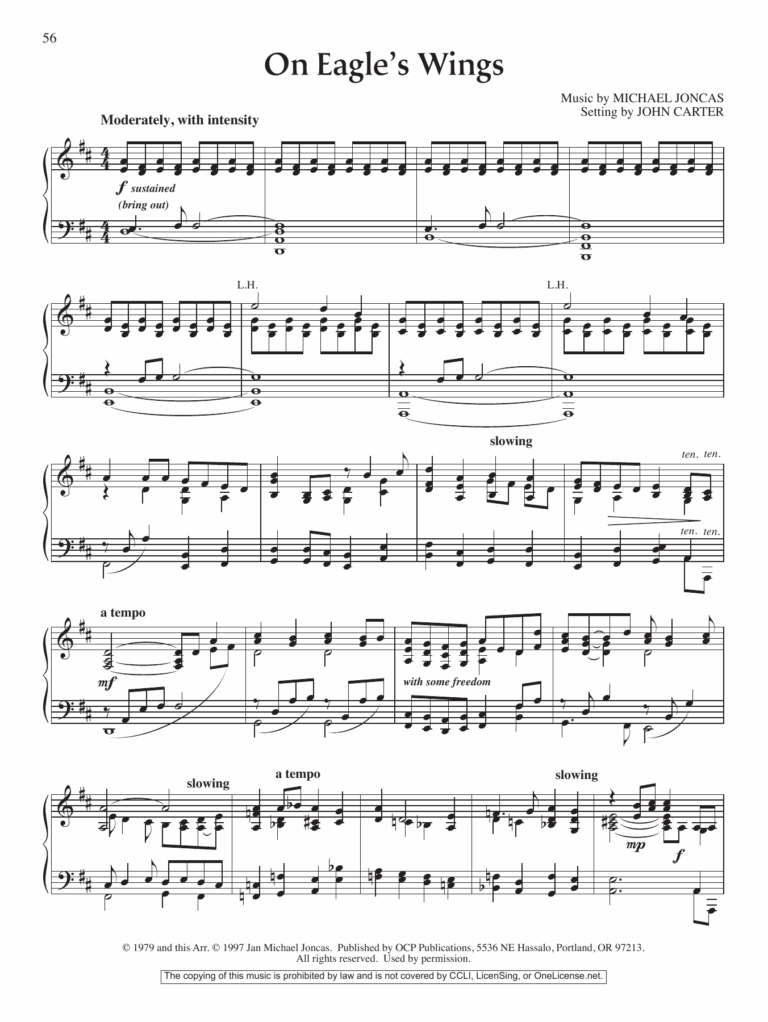 On Eagle s Wings By John Carter Sheet Music For Piano Solo At Sheet Music Direct