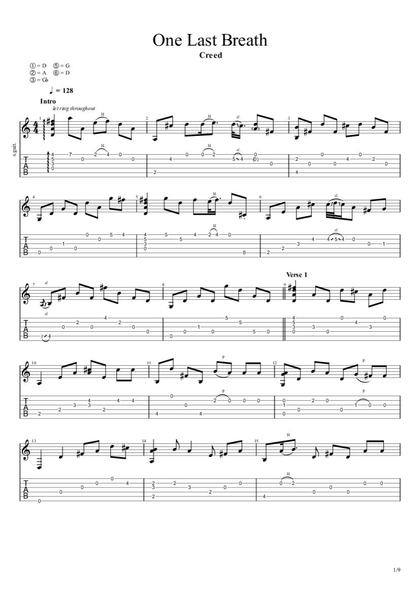 One Last Breath Tab Chords Josiah And The Bonnevilles