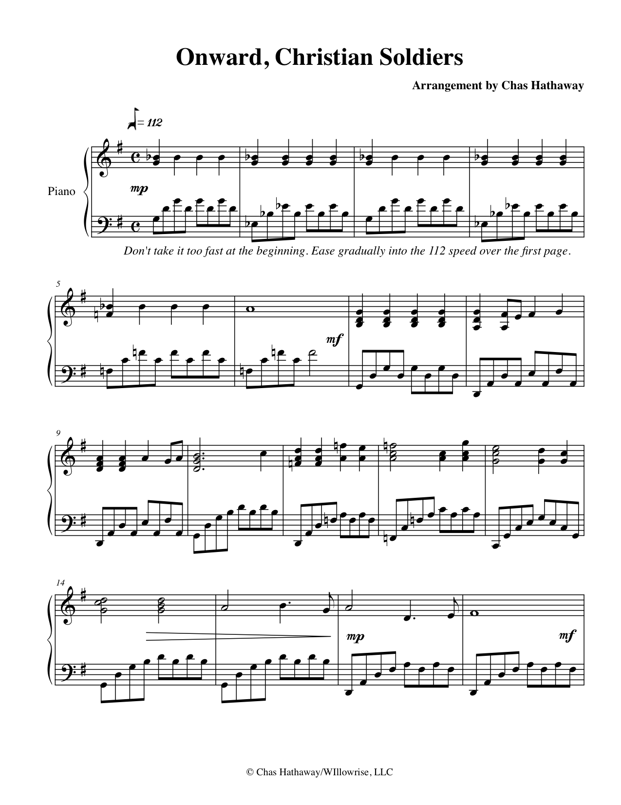 Onward Christian Soldiers Sheet Music By Chas Hathaway Onward Christian Soldiers Sheet Music By Chas Hathaway