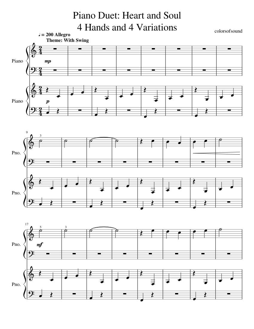 heart and soul piano sheet music heart and soul piano sheet music