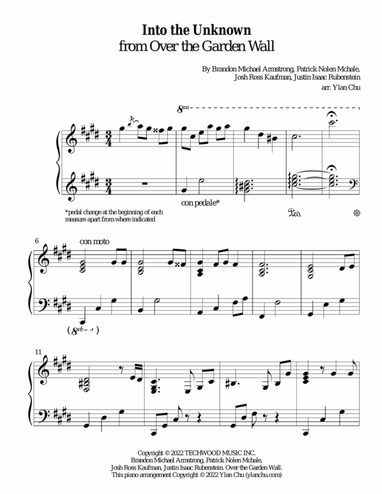 Over The Garden Wall Piano Solo Digital Sheet Music Sheet Music Plus