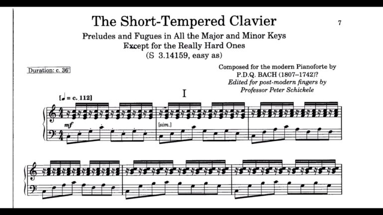 P D Q Bach The Short Tempered Clavier I C Major YouTube
