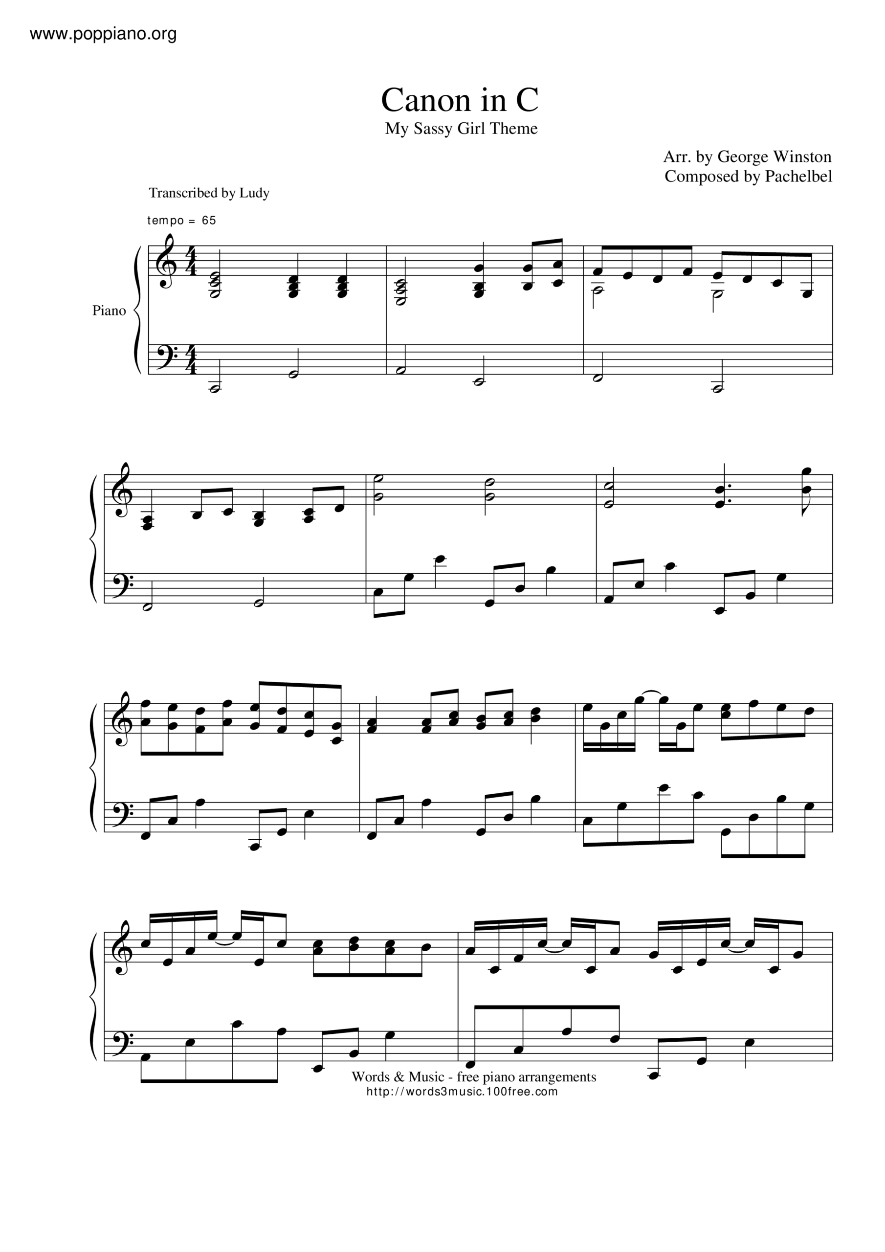 Pachelbel My Sassy Girl Canon In C Sheet Music Pdf Free Score Download Pachelbel My Sassy Girl Canon In C Sheet Music Pdf Free Score Download