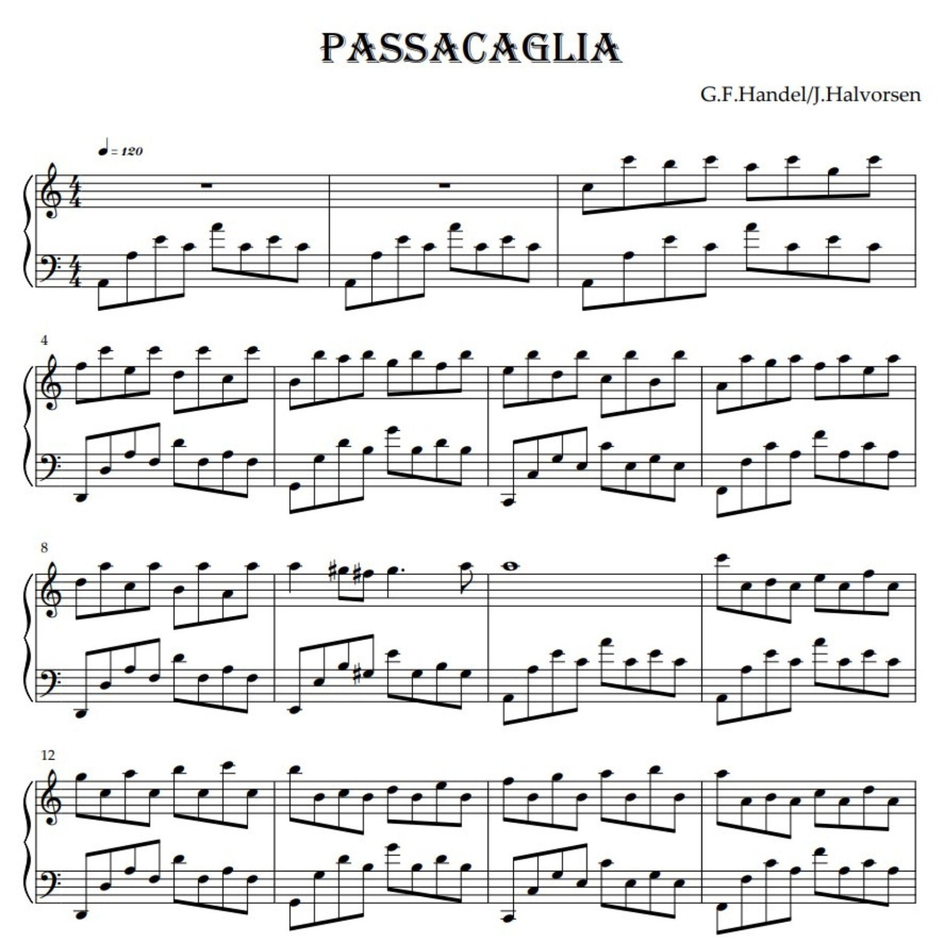 Passacaglia Handel halvorsen sheet Music PDF Etsy Passacaglia Handel halvorsen sheet Music PDF Etsy