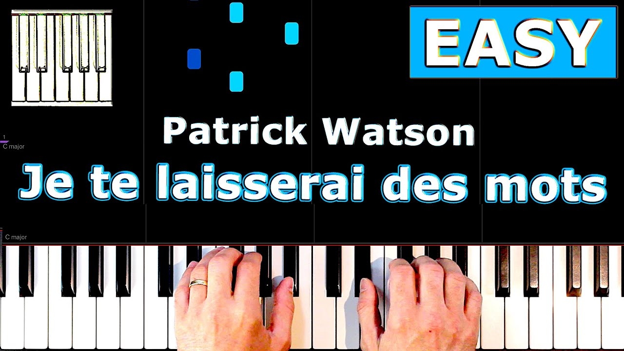  Patrick Watson Je Te Laisserai Des Mots EASY Piano Tutorial YouTube