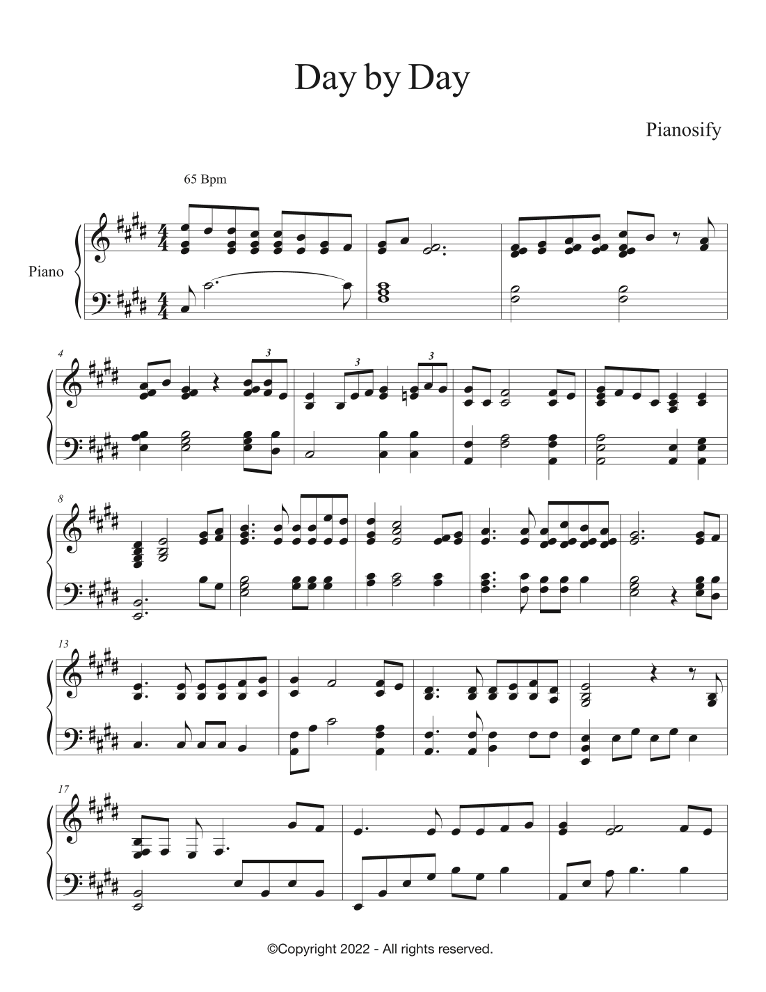 piano hymns sheet music