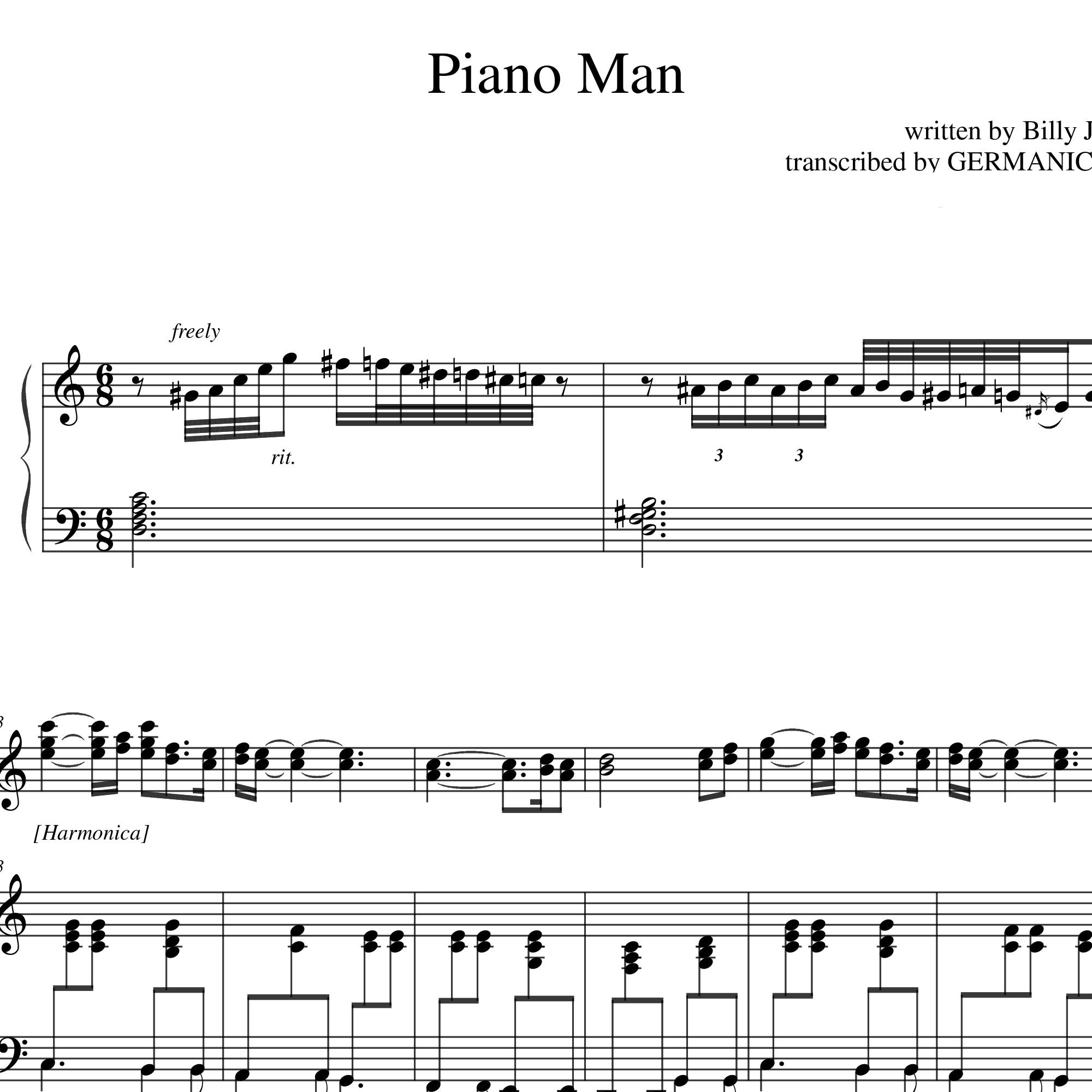 piano man sheet music piano piano man sheet music piano