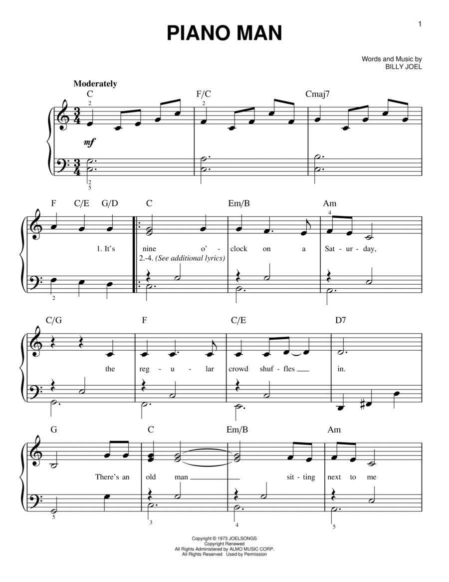 Piano Man By Billy Joel Easy Piano Digital Sheet Music Sheet Music Plus Piano Man By Billy Joel Easy Piano Digital Sheet Music Sheet Music Plus