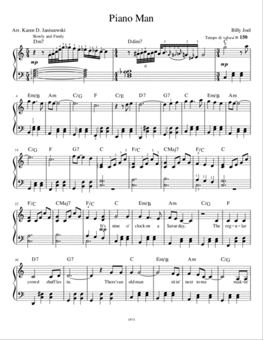 Piano Man By Billy Joel Piano Voice Digital Sheet Music Sheet Music Plus Piano Man By Billy Joel Piano Voice Digital Sheet Music Sheet Music Plus