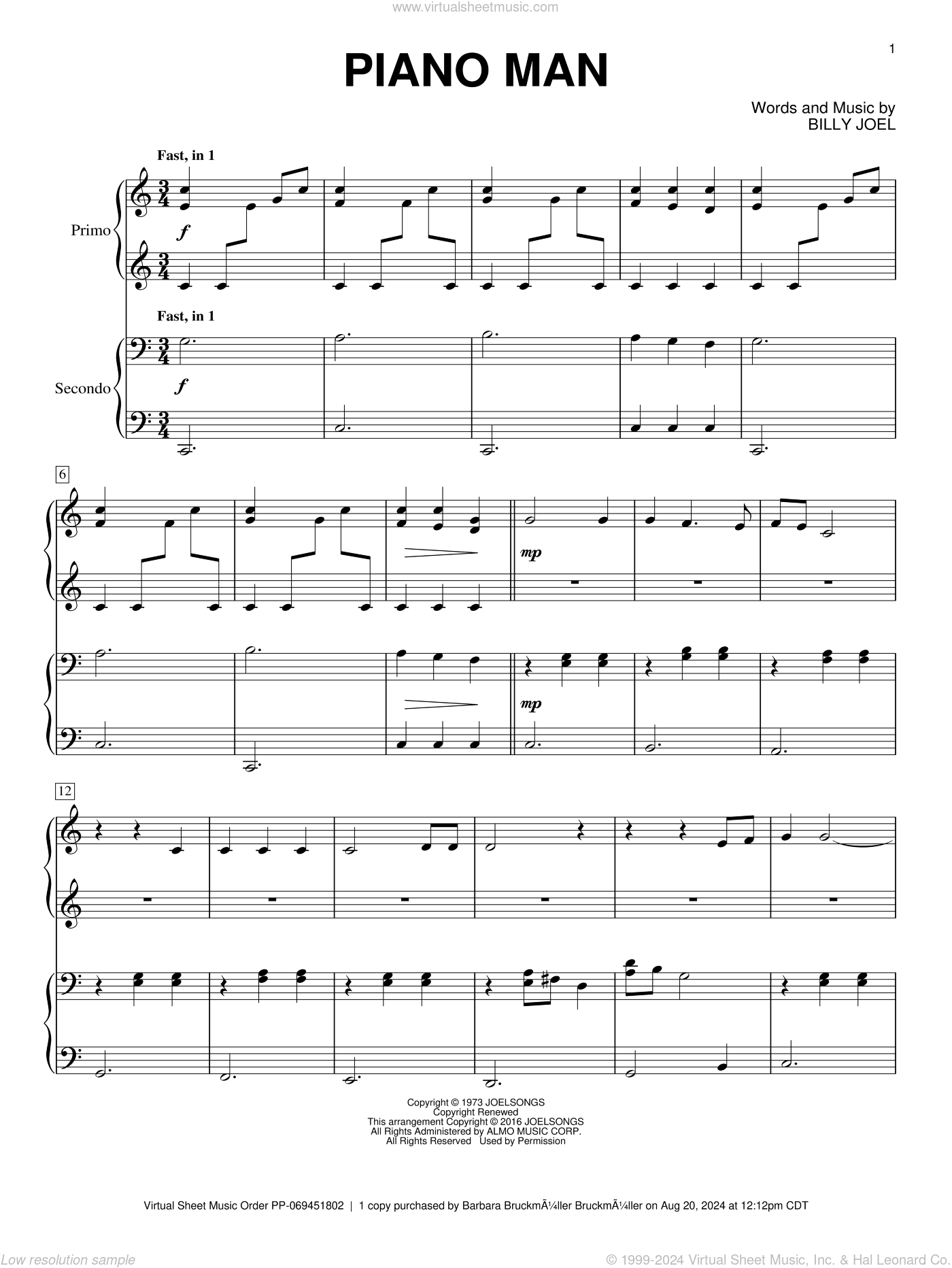 piano man piano sheet music piano man piano sheet music