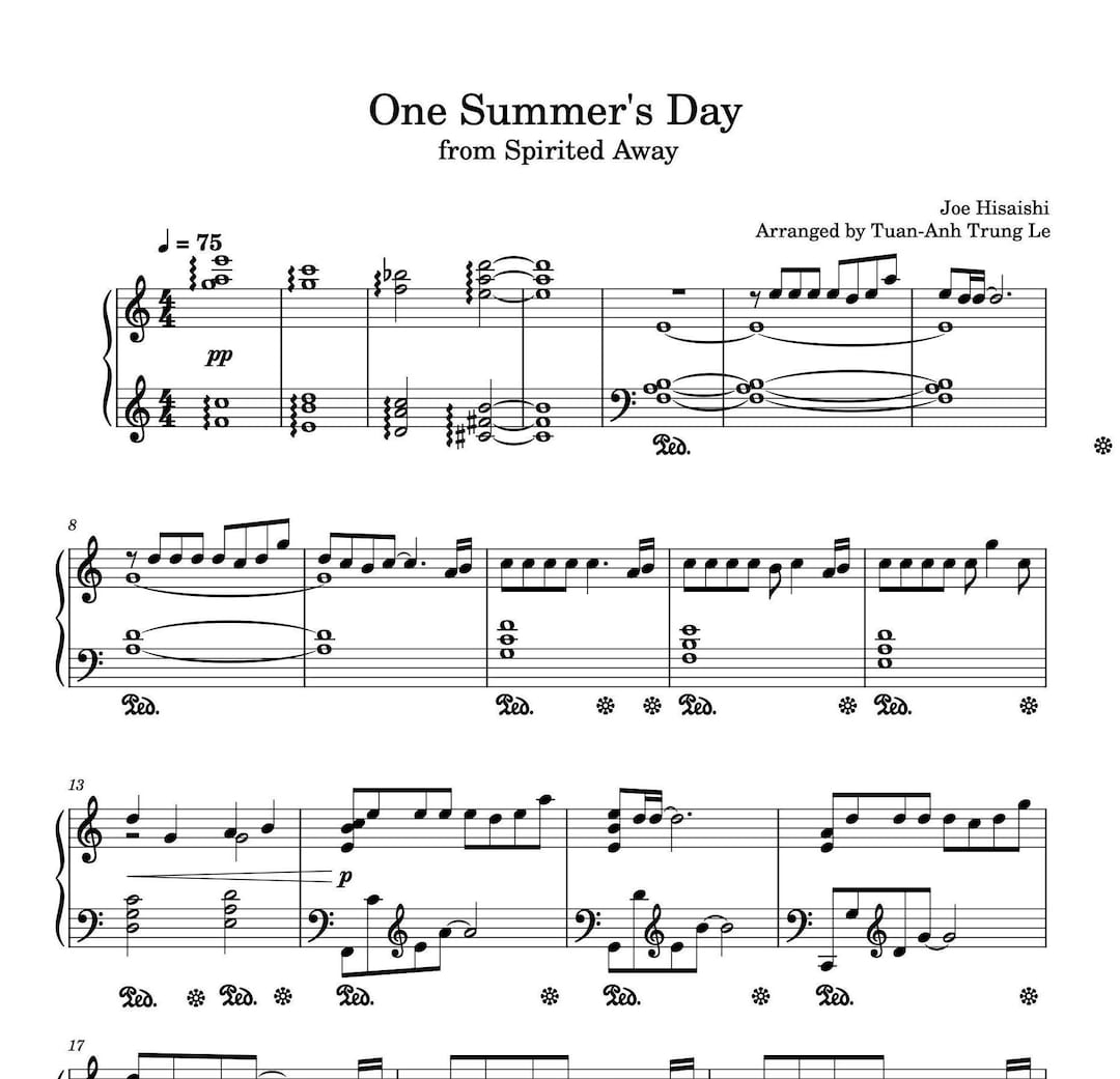 spirited away piano sheet music