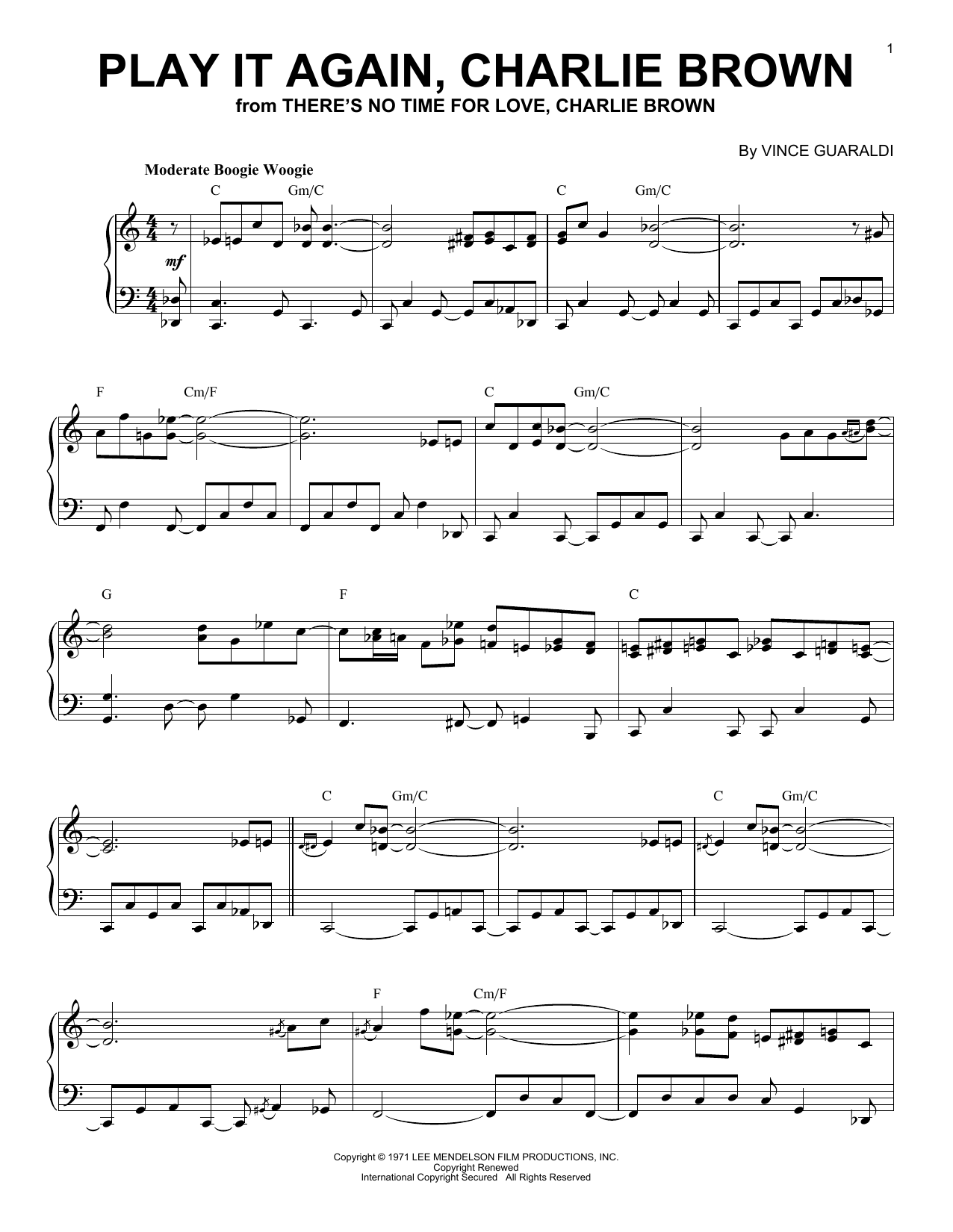 charlie brown theme song piano sheet music charlie brown theme song piano sheet music