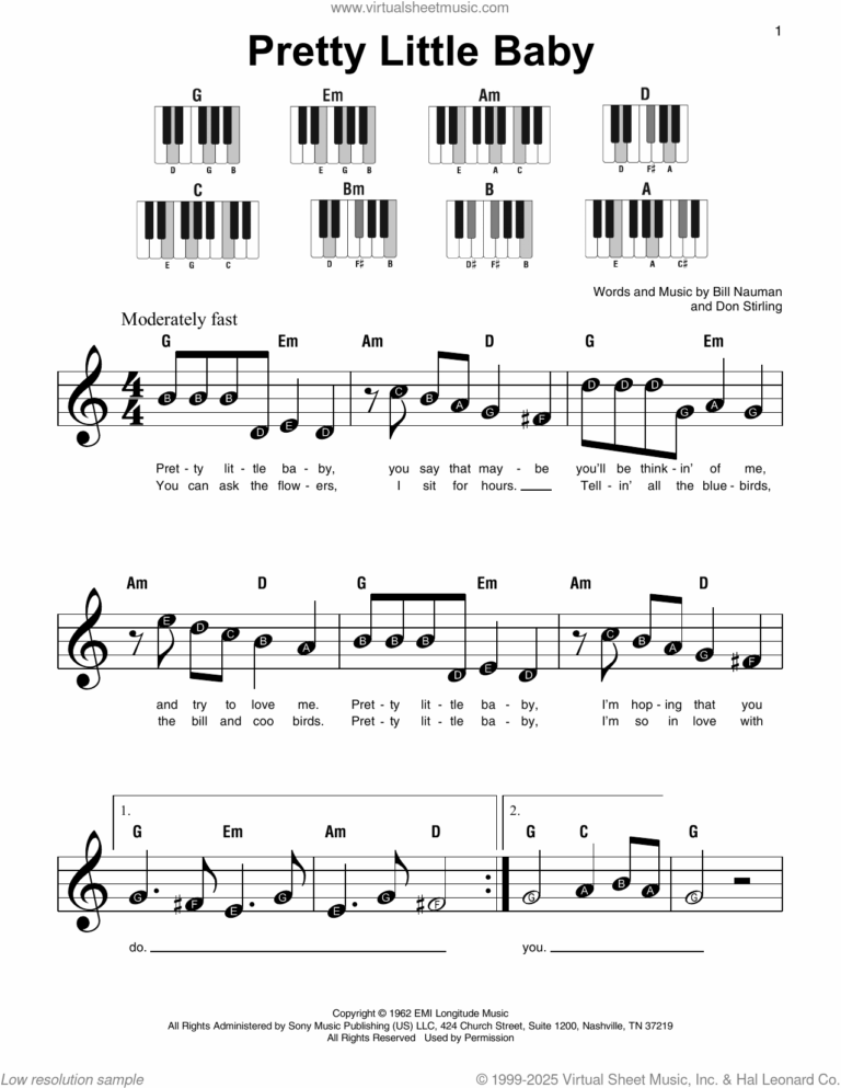 Pretty Little Baby Sheet Music For Piano Solo PDF 