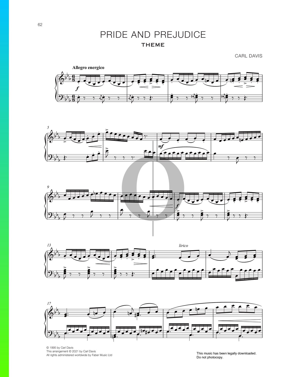 Pride And Prejudice Piano Sheet Music From Pride And Prejudice By Carl Davis OKTAV Pride And Prejudice Piano Sheet Music From Pride And Prejudice By Carl Davis OKTAV