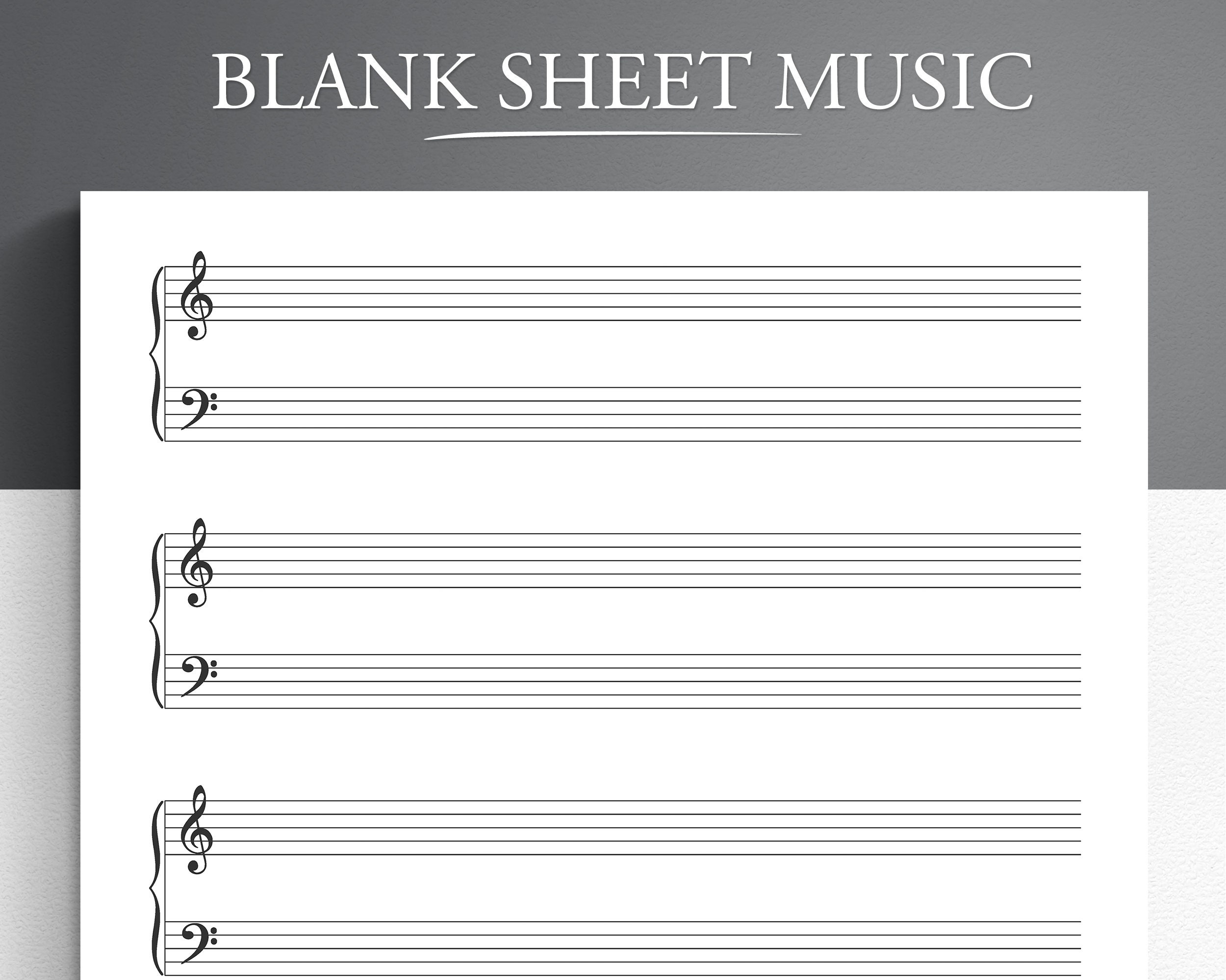 Printable Sheet Music For Letter a4 Blank Sheet Music Printable Piano Staff Paper Blank Music Paper Etsy Finland