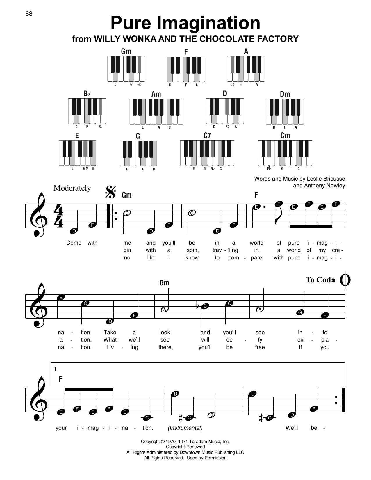 Pure Imagination By Leslie Bricusse Sheet Music For Super Easy Piano At Sheet Music Direct