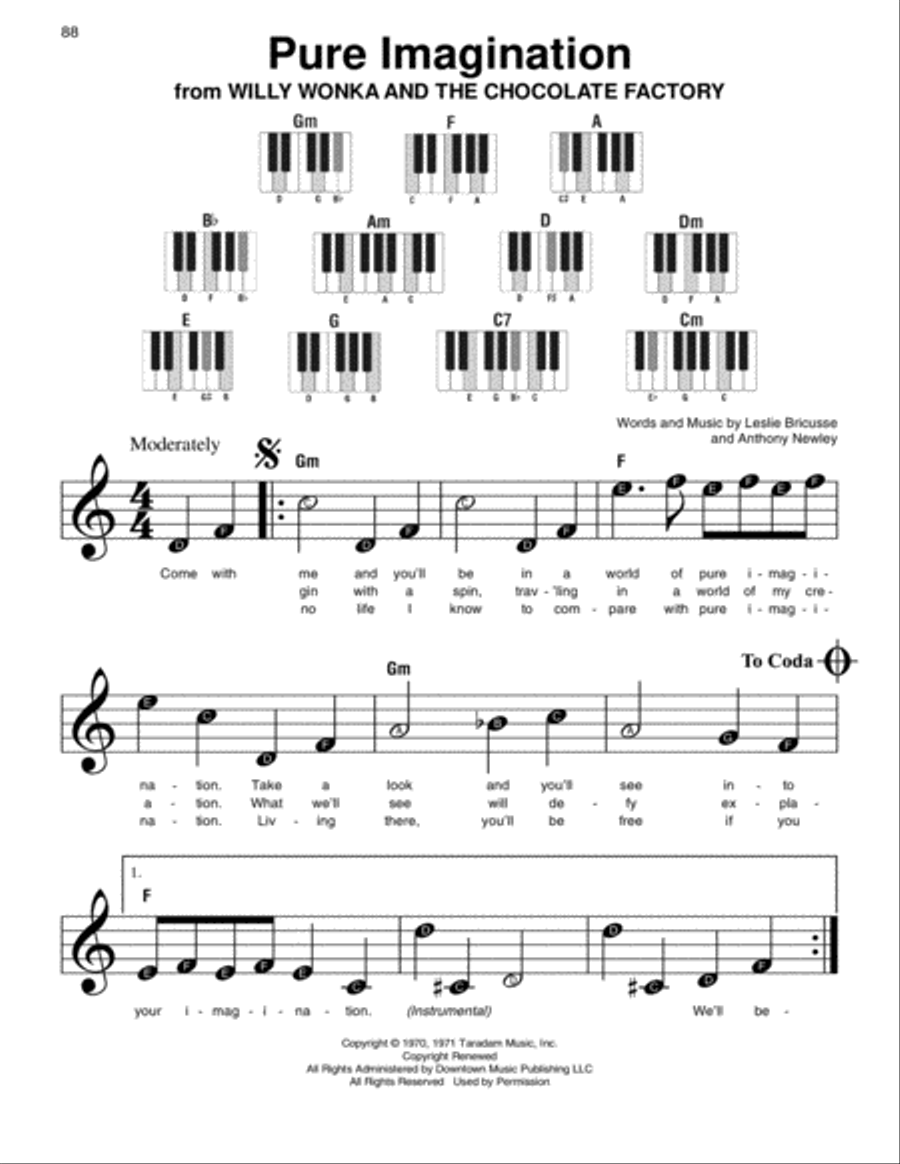 Pure Imagination Easy Piano Digital Sheet Music Sheet Music Plus
