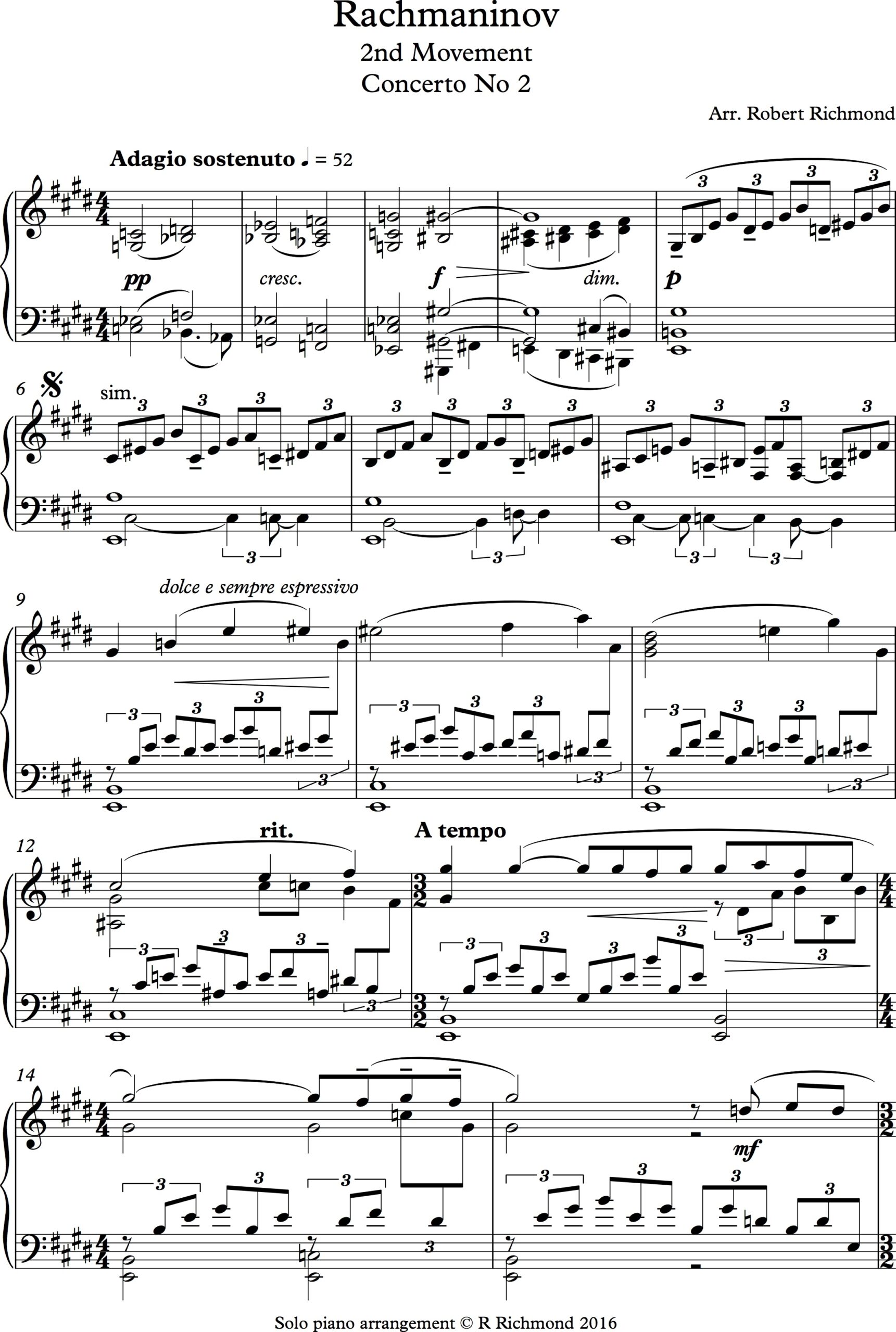 Rachmaninov Mvt 2 2nd Piano Concerto Rachmaninov Mvt 2 2nd Piano Concerto