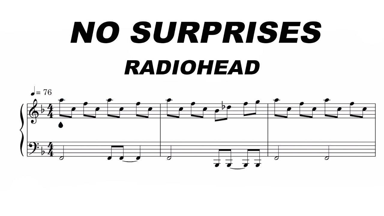 Radiohead No Surprises Sheet Music YouTube Radiohead No Surprises Sheet Music YouTube