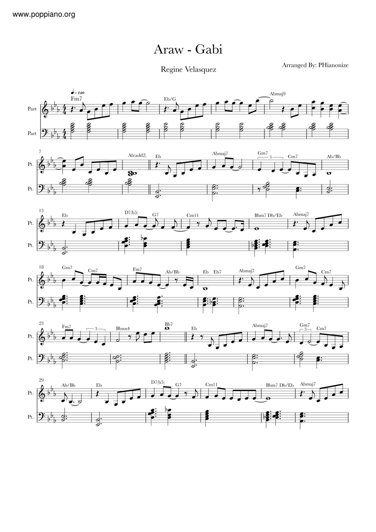  Regine Velasquez Araw Gabi Sheet Music Pdf Free Score Download 